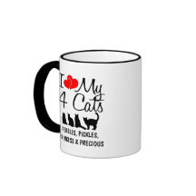 J'aime mes quatre chats