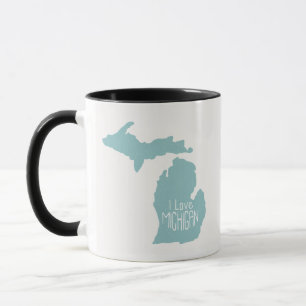 Mug J'aime Michigan Blue Grey