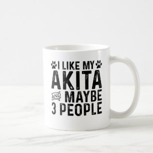 Mug J'aime mon Akita et 3 personnes