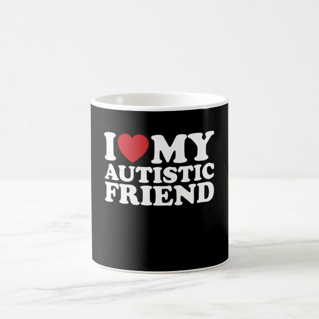 Mug J'aime mon ami autiste Cœur d'autisme (Centre)