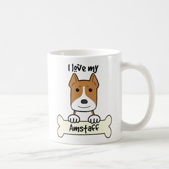 Mug J'aime mon Amstaff (Droite)