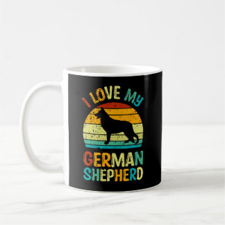 Mug J'aime mon berger allemand Chien bleu Brown couche