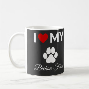 Mug J'aime mon Bichon Frise chien texte personnalisé
