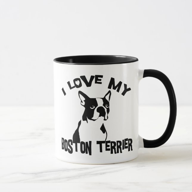 Mug J'aime mon Boston Terrier (Droite)