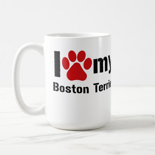 Mug J'aime mon Boston Terrier (Gauche)