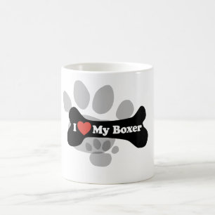 Mug J'aime mon boxeur - os de chien
