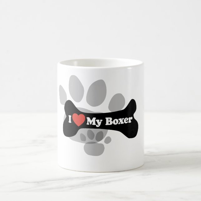 Mug J'aime mon boxeur - os de chien (Centre)