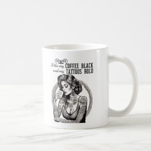 Mug J'aime mon café noir et mes tatouages gras