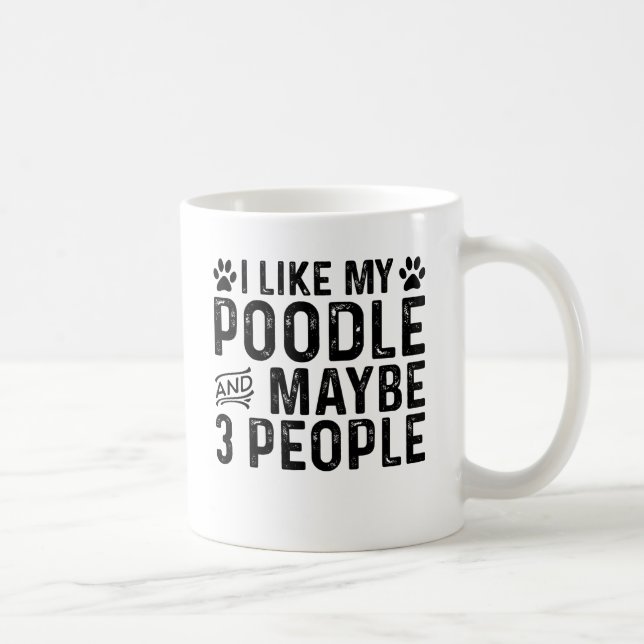 Mug J'aime mon caniche et 3 personnes (Droite)