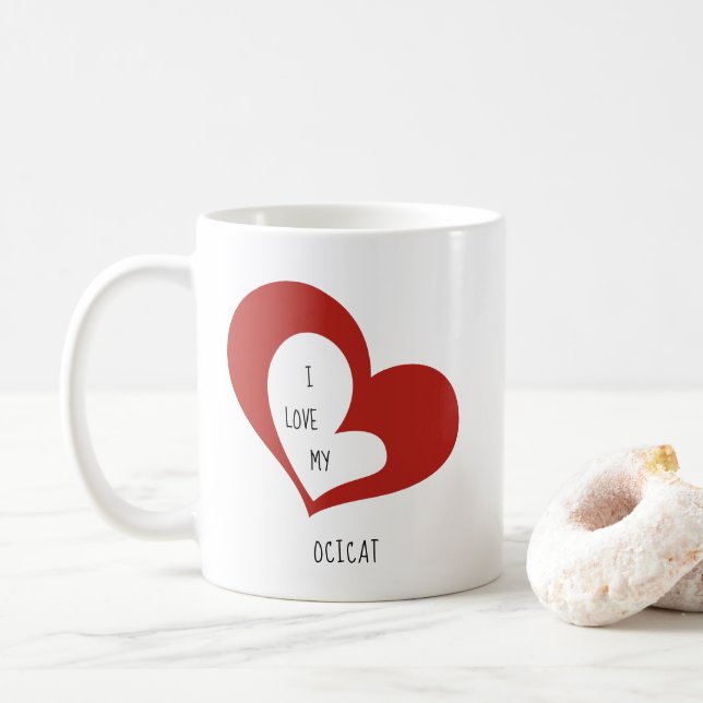 Mug J'Aime Mon Cat Ocicat (Avec donut)