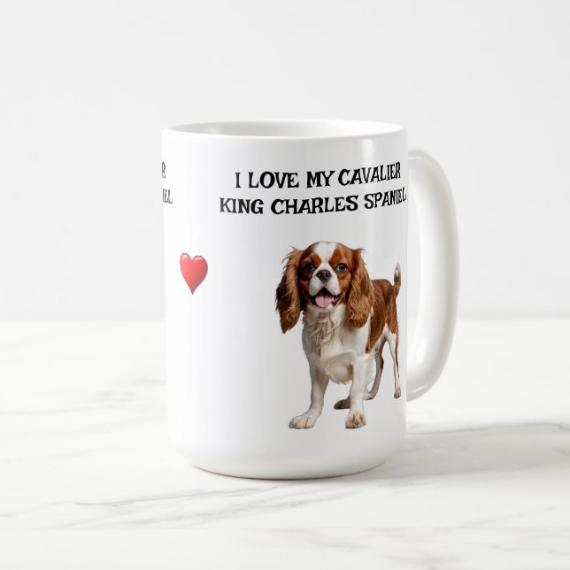 Mug J'Aime Mon Cavalier Roi Charles Spaniel (Devant droit)