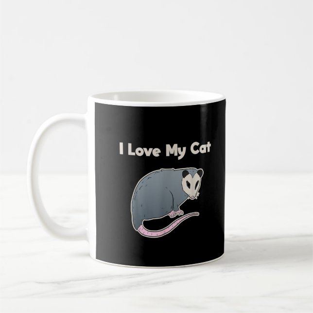 Mug J'aime mon chat drôle opossum (Gauche)