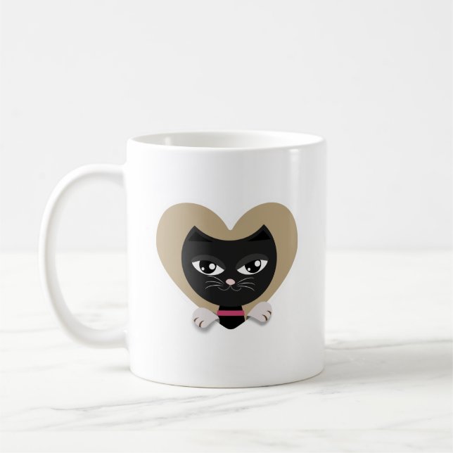 Mug J'aime mon chat noir (Gauche)