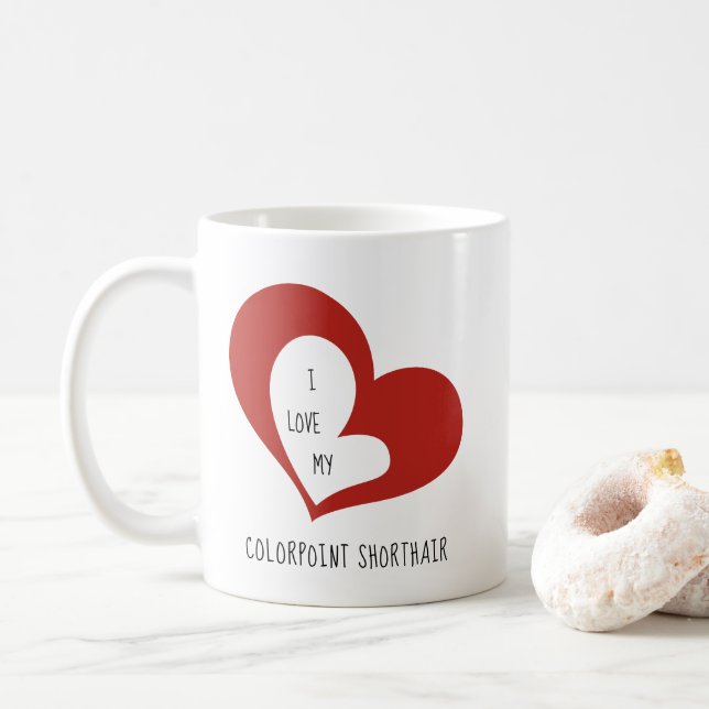 Mug J'Aime Mon Chat Shorthair Colorpoint (Avec donut)