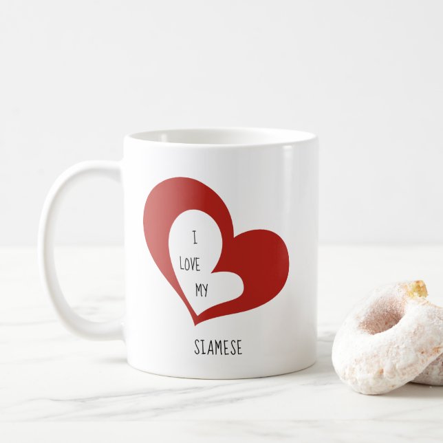 Mug J'Aime Mon Chat Siamois (Avec donut)