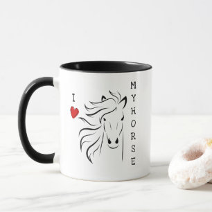 Mug J'aime mon cheval graphique