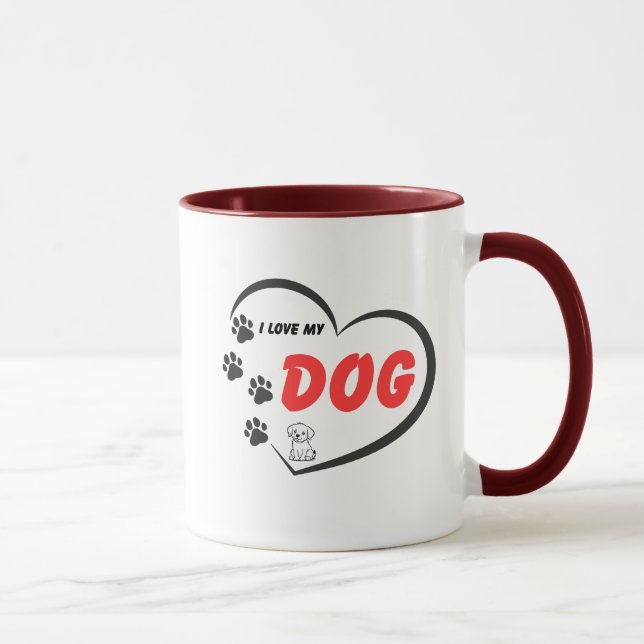 Mug J'aime mon chien (Droite)