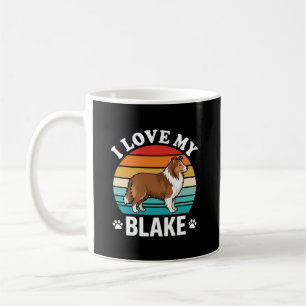 Mug J'aime mon chien Colley Sunset Rétro