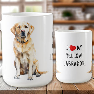 Mug J'Aime Mon Chien Cute Yellow Labrador Retriever