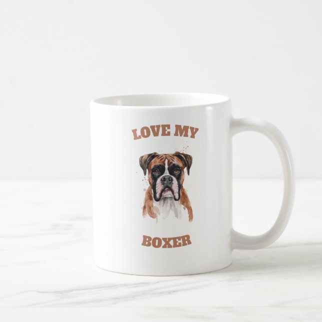 Mug "J'aime mon chien de boxe (Droite)