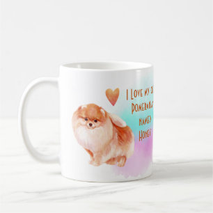 Mug J'Aime Mon Chien De Dessin Personnalisé De Poméran