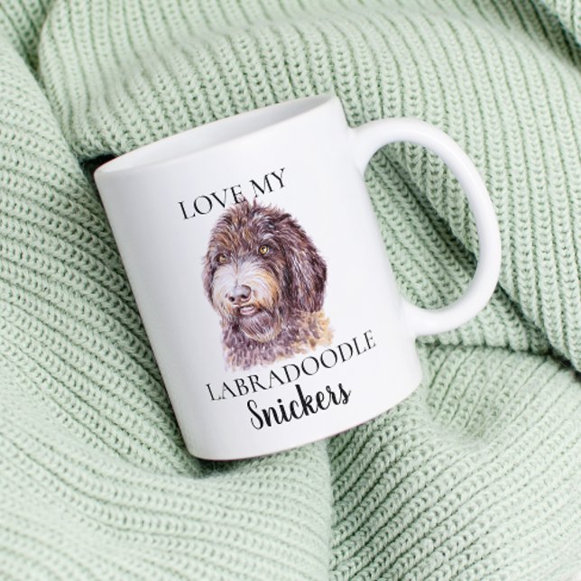 Mug J'aime mon chien de labradoodle (Créateur téléchargé)