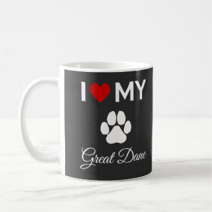 Mug J'aime mon chien Great Dane texte personnalisé