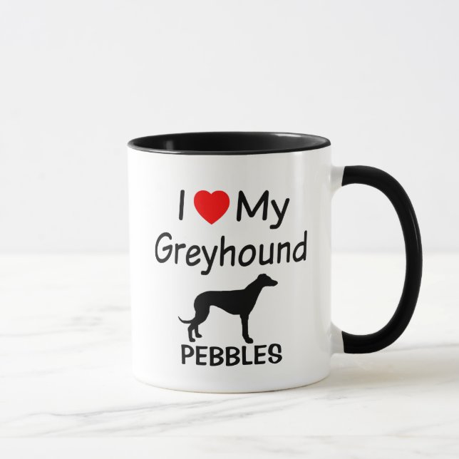 Mug J'Aime Mon Chien Greyhound (Droite)