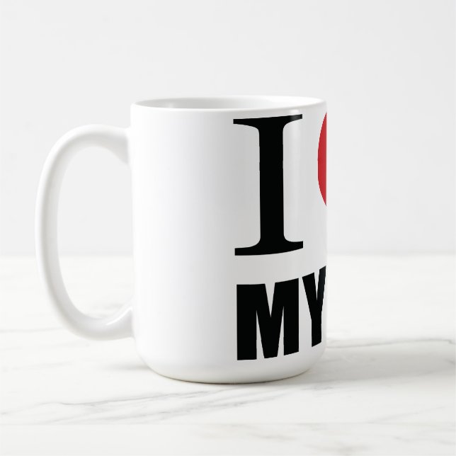 Mug J'aime mon chien jeter l'oreiller (Gauche)