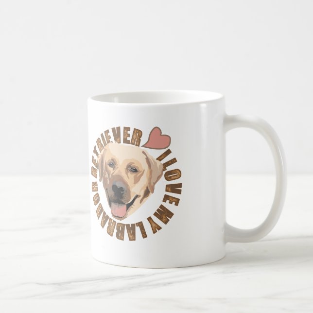 Mug J'aime mon chien - labrador retriever (Droite)