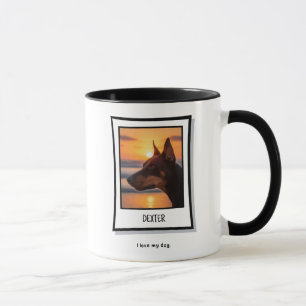 Mug J'aime mon chien personnalisé. Photo & Nom