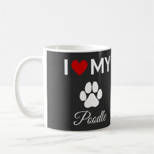 Mug J'aime mon chien Poodle texte personnalisé