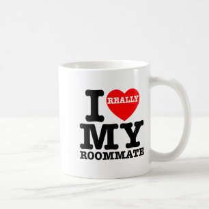 Mug J'aime mon colocataire cœur drôles de cadeaux de f