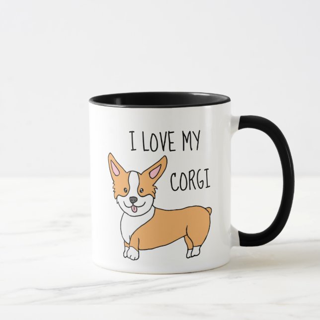 Mug J'Aime Mon Corgi (Droite)