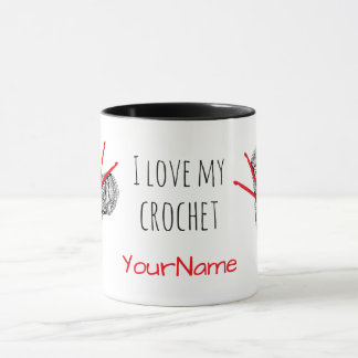 Mug J'aime mon crochet - avec votre nom