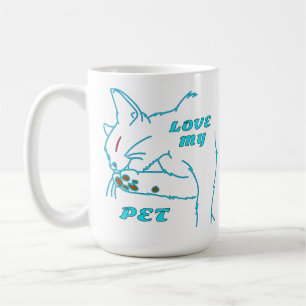 MUG J'AIME MON CUTE AQUA PET CAT