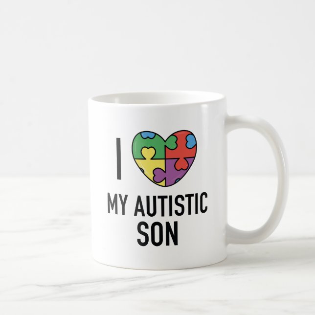 Mug J'Aime Mon Fils Autiste (Droite)