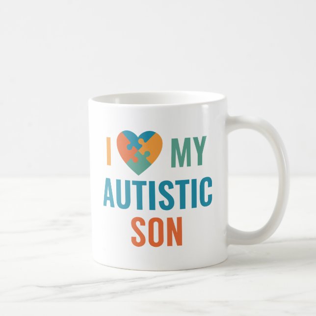Mug J'Aime Mon Fils Autiste (Droite)