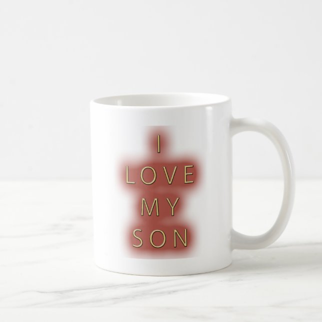 Mug J'aime mon fils (blanc) (Droite)