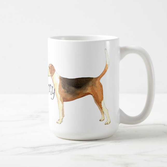 Mug J'aime mon fox-hound américain (Droite)