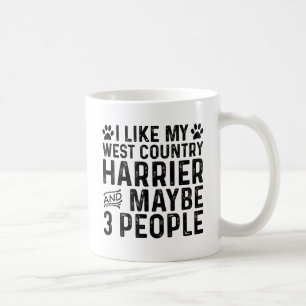 Mug J'aime mon Harrier du West Country et 3 personnes