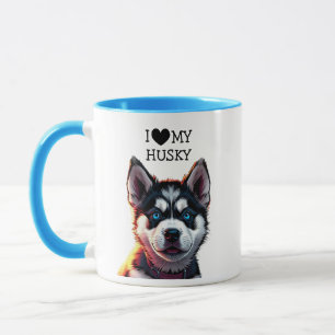 Mug J'Aime Mon Husky Personnalisé