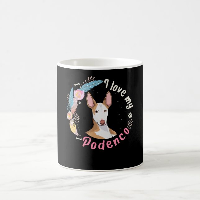 Mug J'aime mon idée cadeau Podenco Chien (Centre)