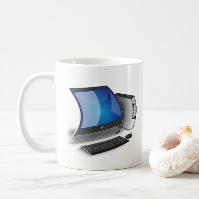 Mug J'aime mon informatique élastique (Avec donut)