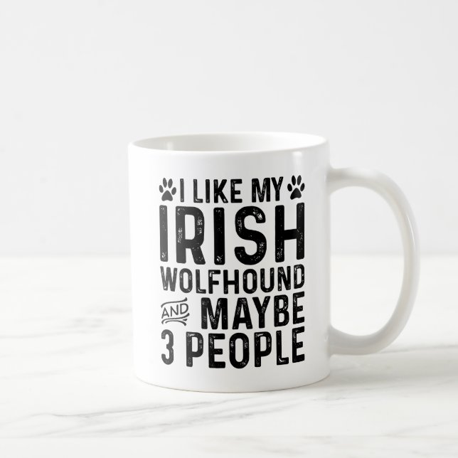 Mug J'aime mon Irish Wolfhound et 3 personnes (Droite)