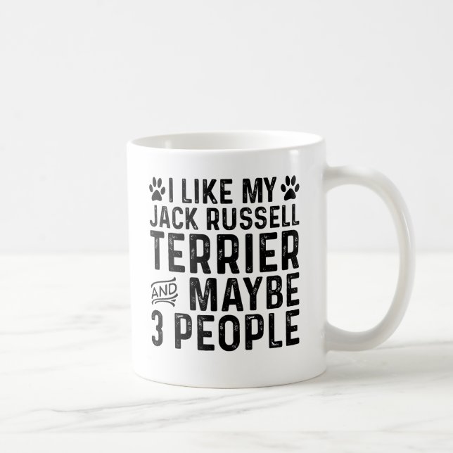 Mug J'aime mon Jack Russell Terrier et 3 personnes (Droite)