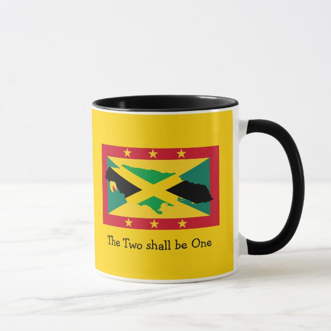 Mug J'aime mon...| Jamaïque | Grenade DRAPEAU DOUBLE | (Droite)