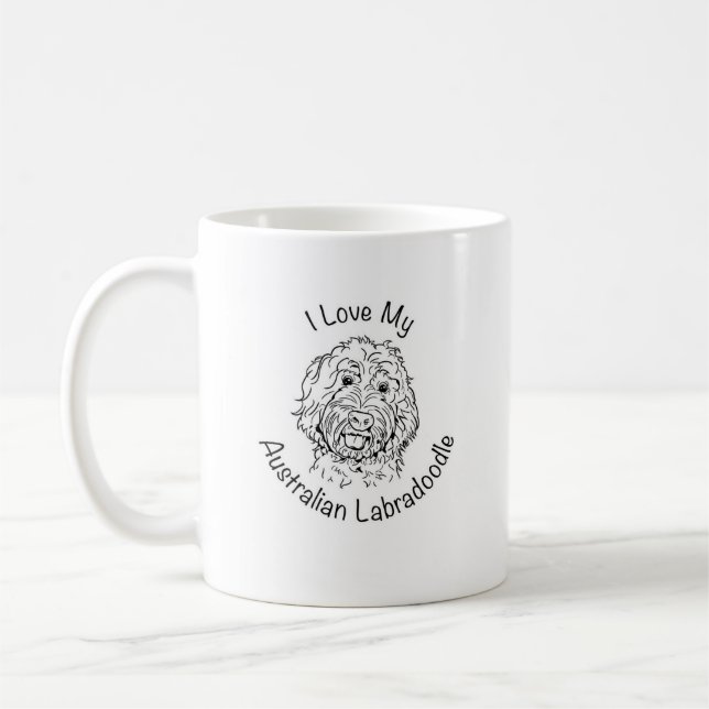 Mug J'aime mon Labradoodle australien (Gauche)