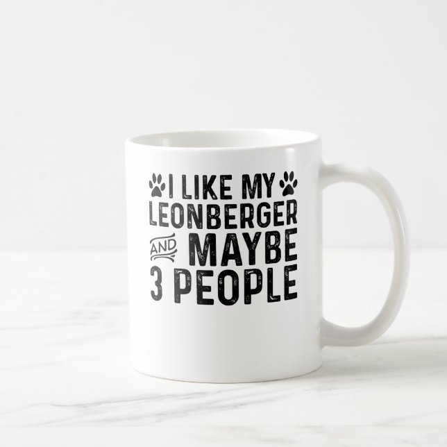 Mug J'aime mon Leonberger et 3 personnes (Droite)