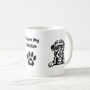 Mug J'aime mon LOUP IRLANDAIS   Nom et Empreinte de pa